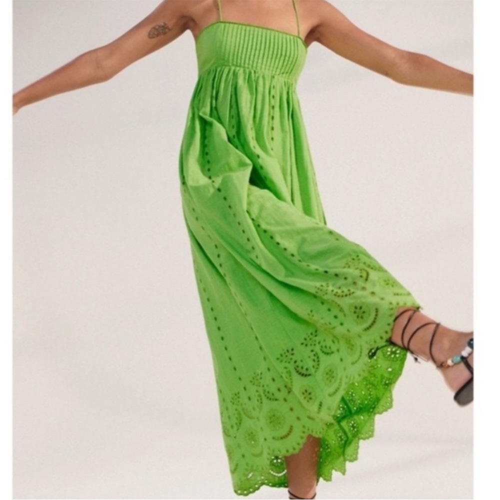 Zara lime dress eyelet lace size large